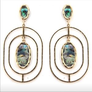 Abalone Stone Statement Earrings